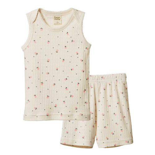 Nature Baby Singlet Pyjama Set Pointelle 1-2Y